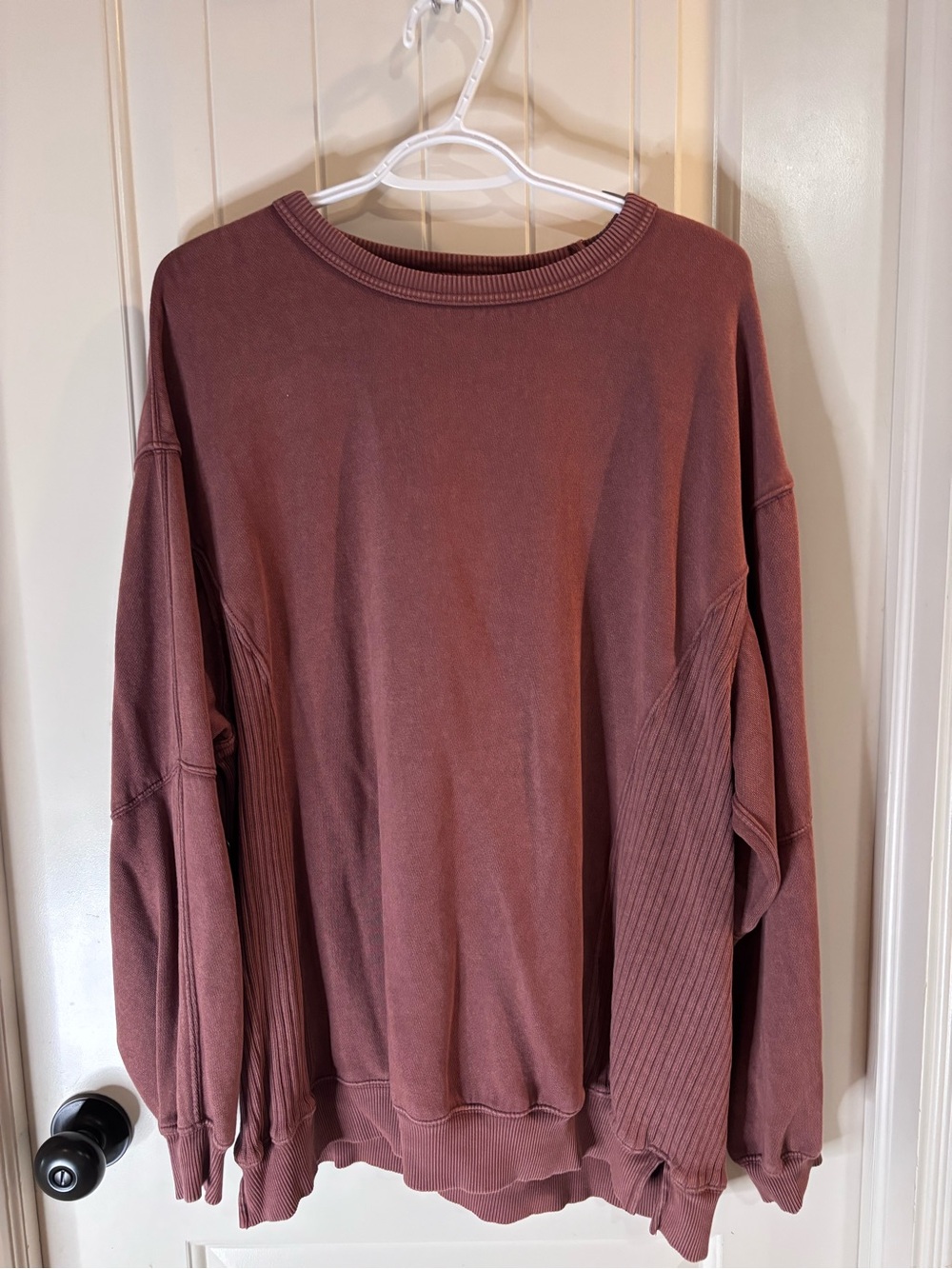 aerie Oversized Crewneck Sweater in Burnt Orange